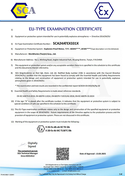 SCA24ATEX331X - Worldhoist -AD245-AF245 Explosion-Proof Motors (Signed)_00